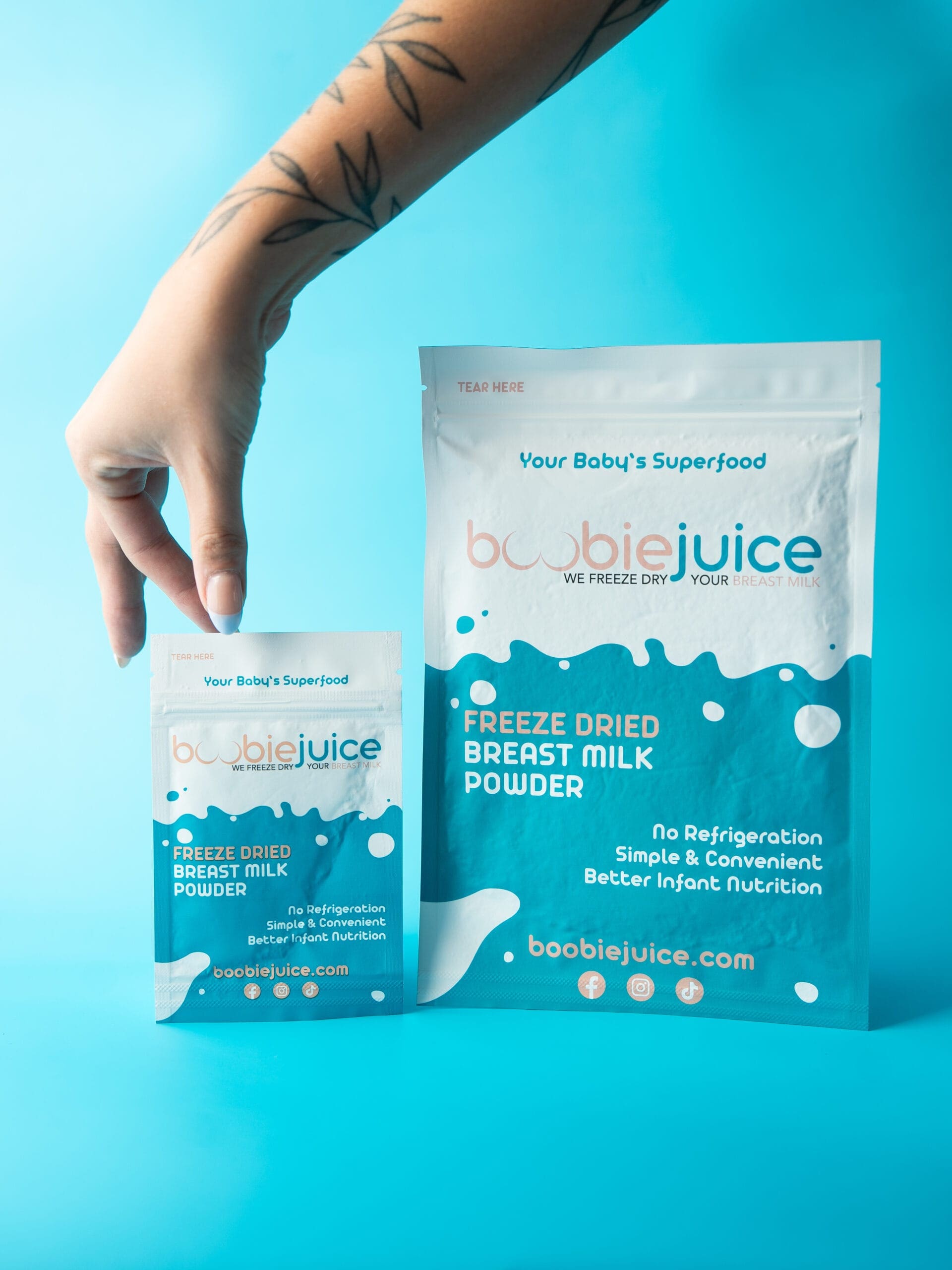 Freeze dried breast Milk pouches