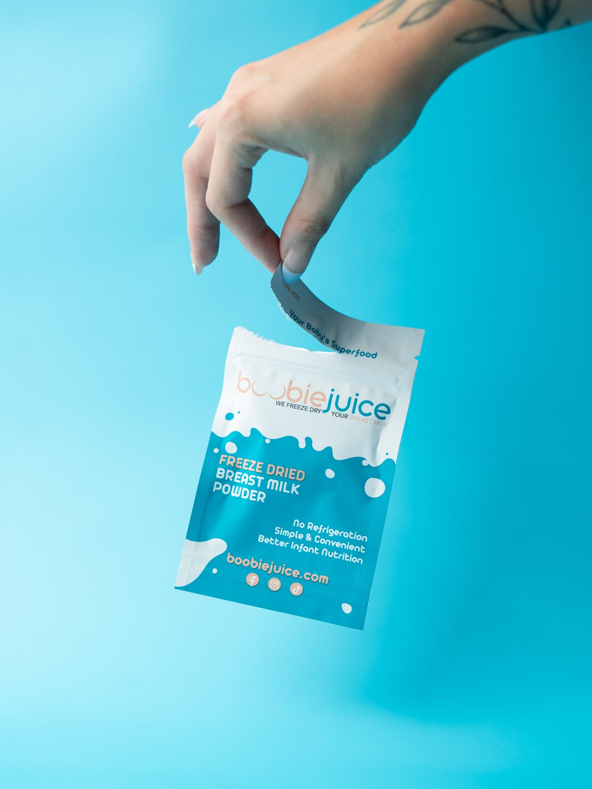 BoobieJuice Freeze-dried breast milk on the go pouchs