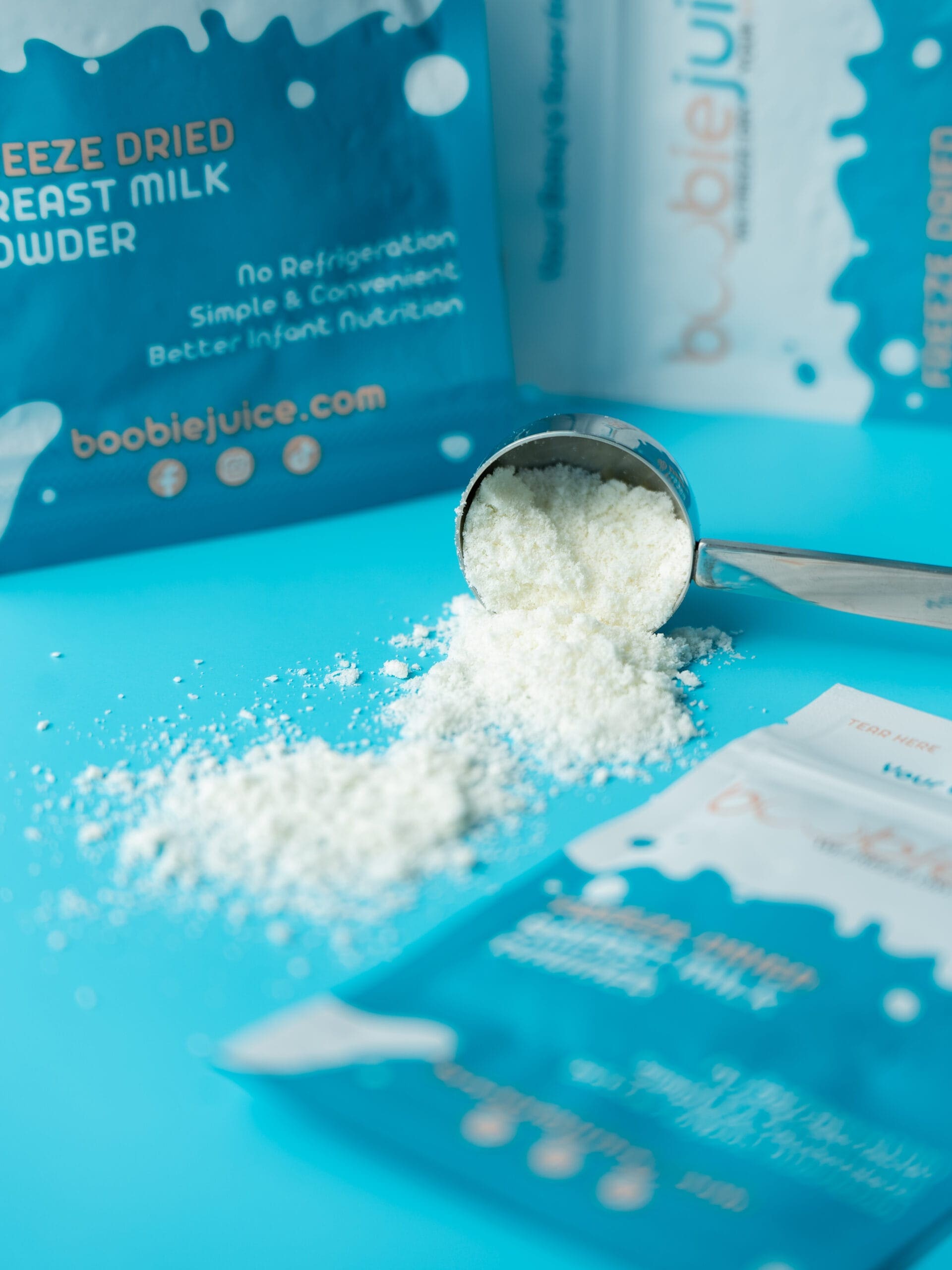 A bag of freeze-dried breast milk powder